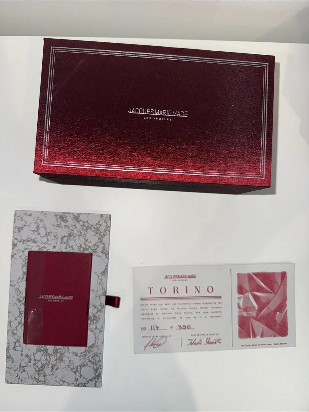 Jacques Marie Mage Torino Sunglasses Box + Authenticity Card No. 117/350